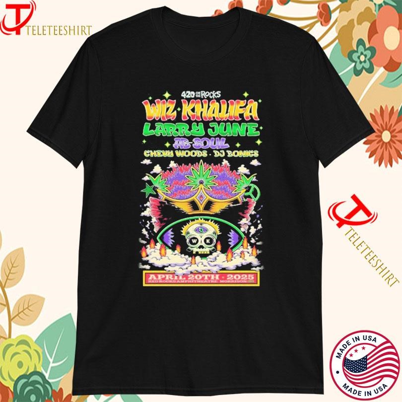 420 On The Rocks Wiz Khalifa April 20, 2025 Red Rocks Morrison CO Tour T-Shirts