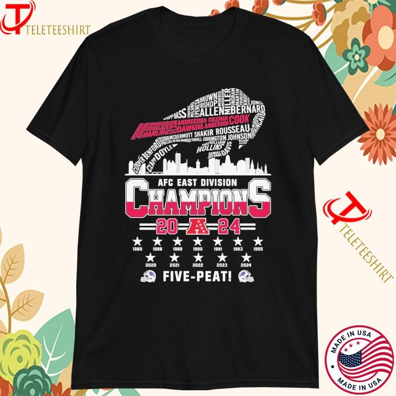 AFC East Division Champions 2024 Buffalo Bills Five -Peat T-Shirts