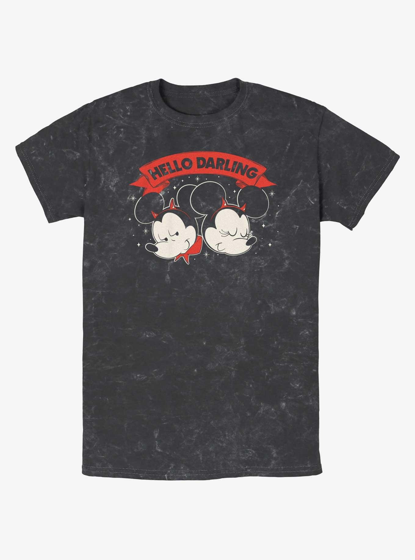 Disney Mickey Mouse And Minnie Mouse Hello Darling Mineral Wash T-Shirt