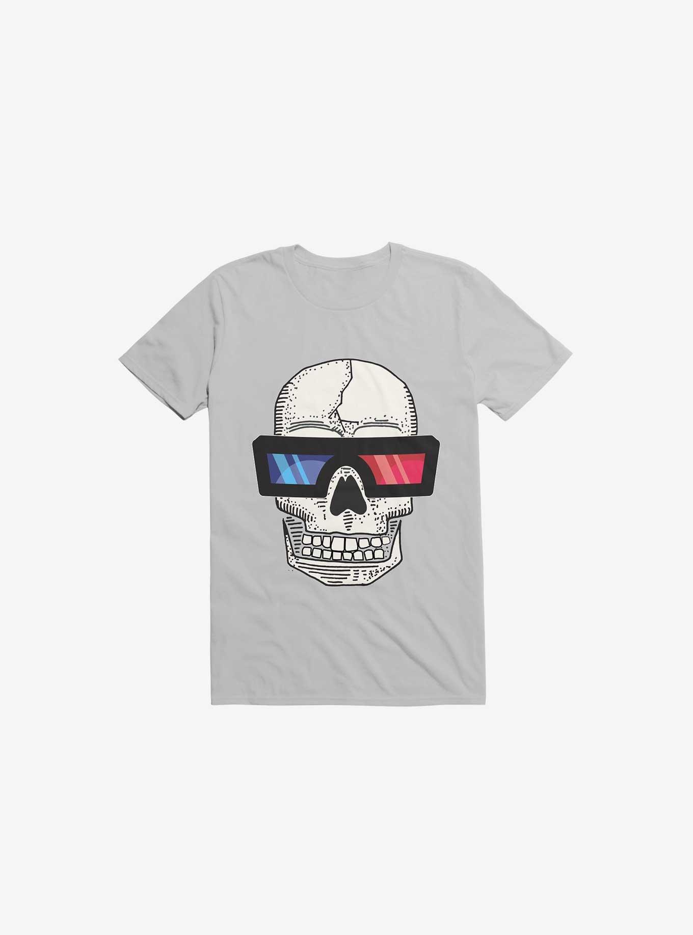 Happy Skull Living Life In 3D Ice Grey T-Shirt