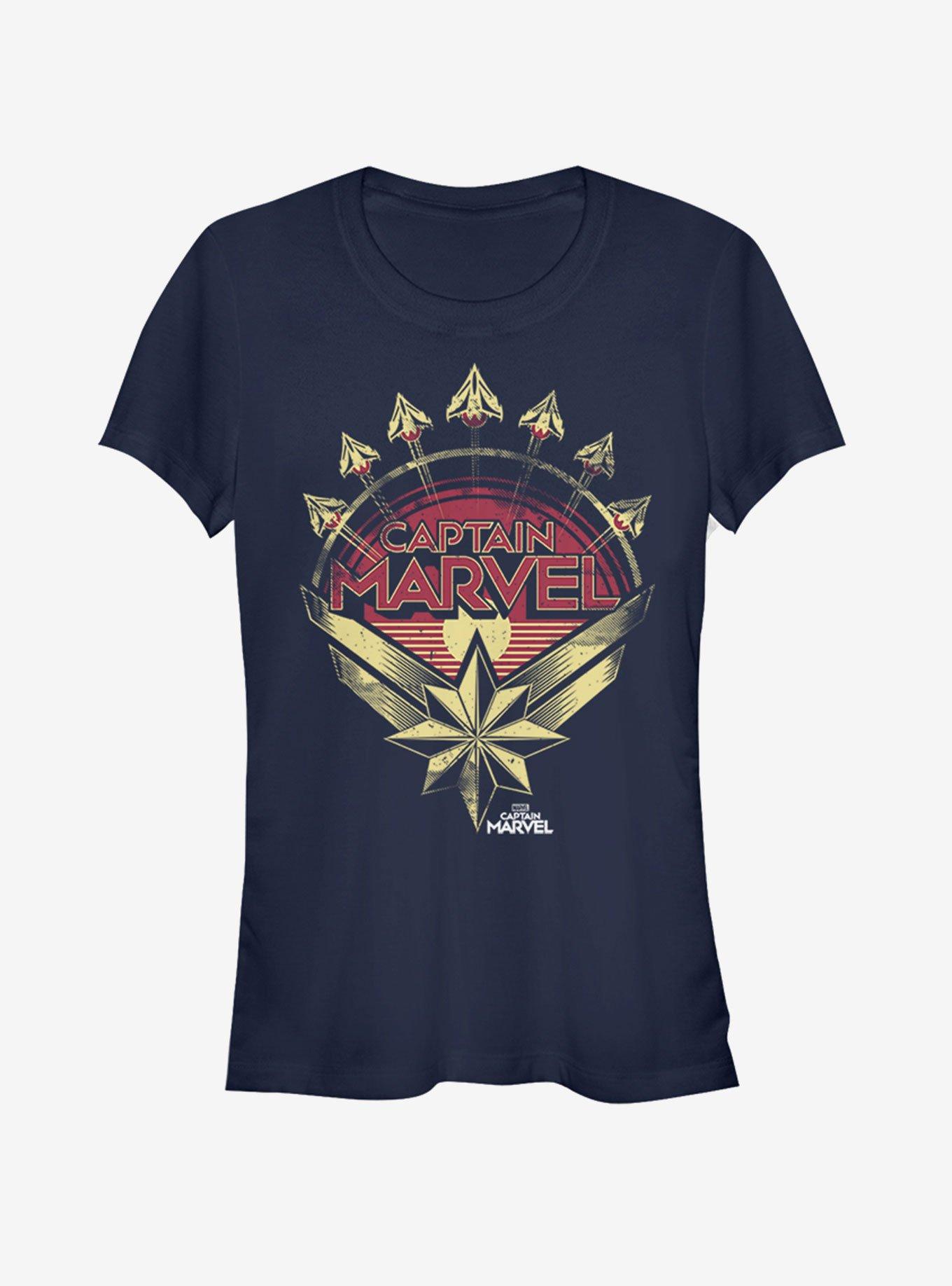 Marvel Captain Marvel Plane Model Girls T-Shirt
