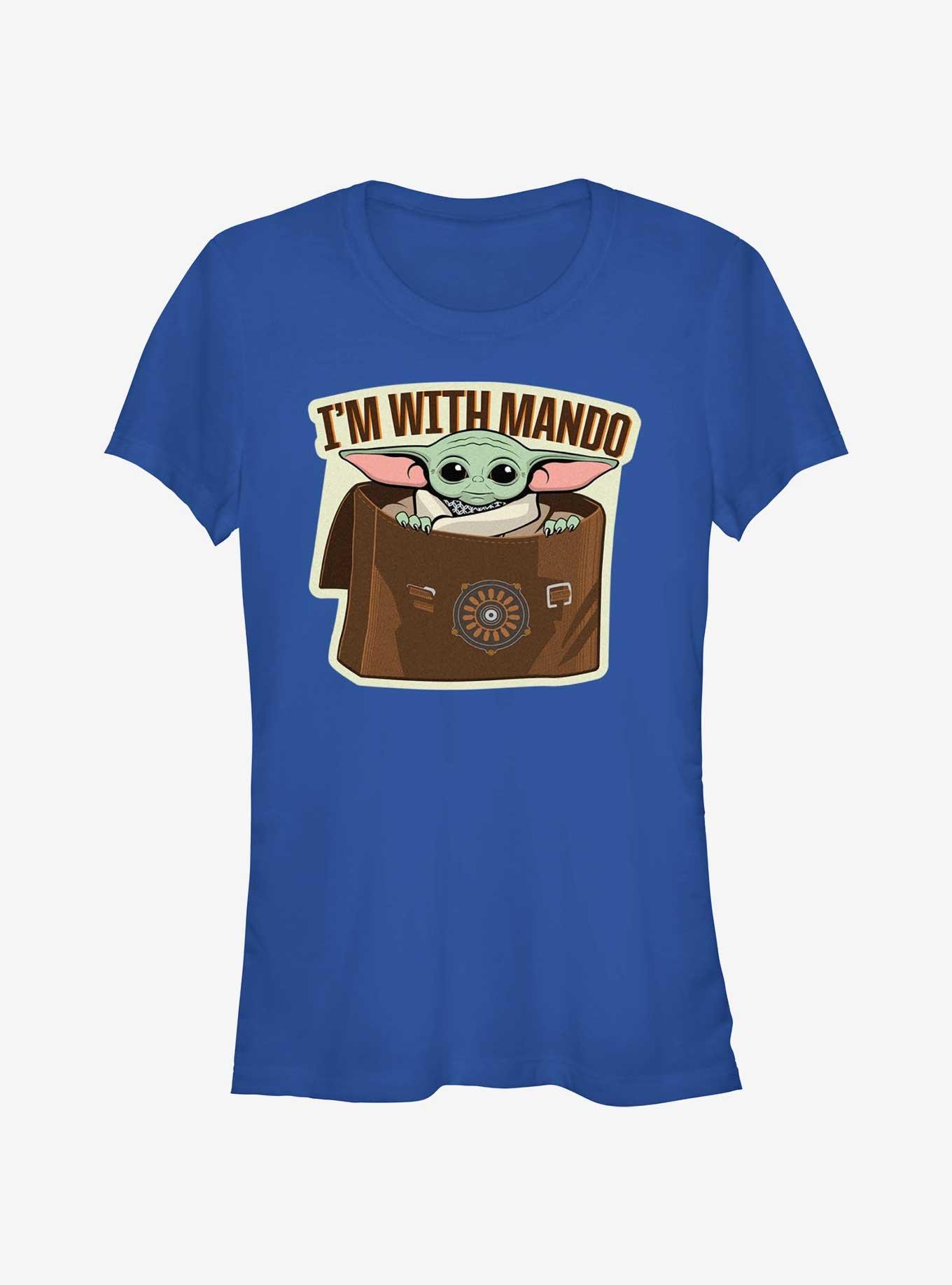 Star Wars The Mandalorian Grogu I’m With Mando Girls T-Shirt