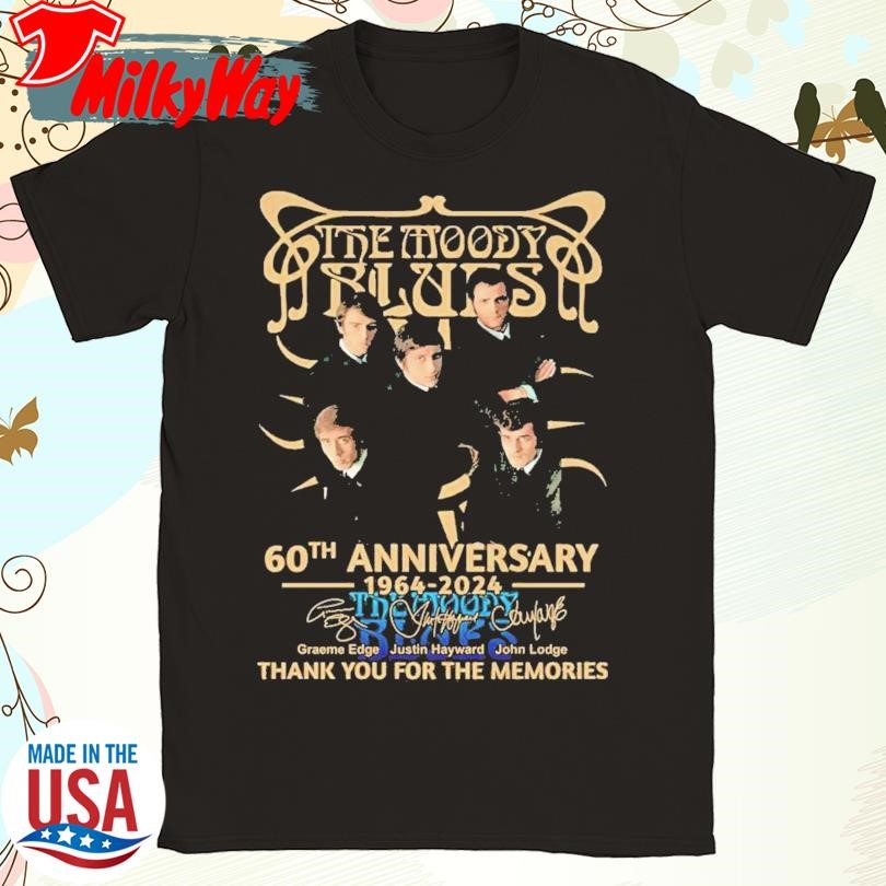 The Moody Blues 60th Anniversary 1964-2024 Thank You For The Memories Signatures T-Shirt