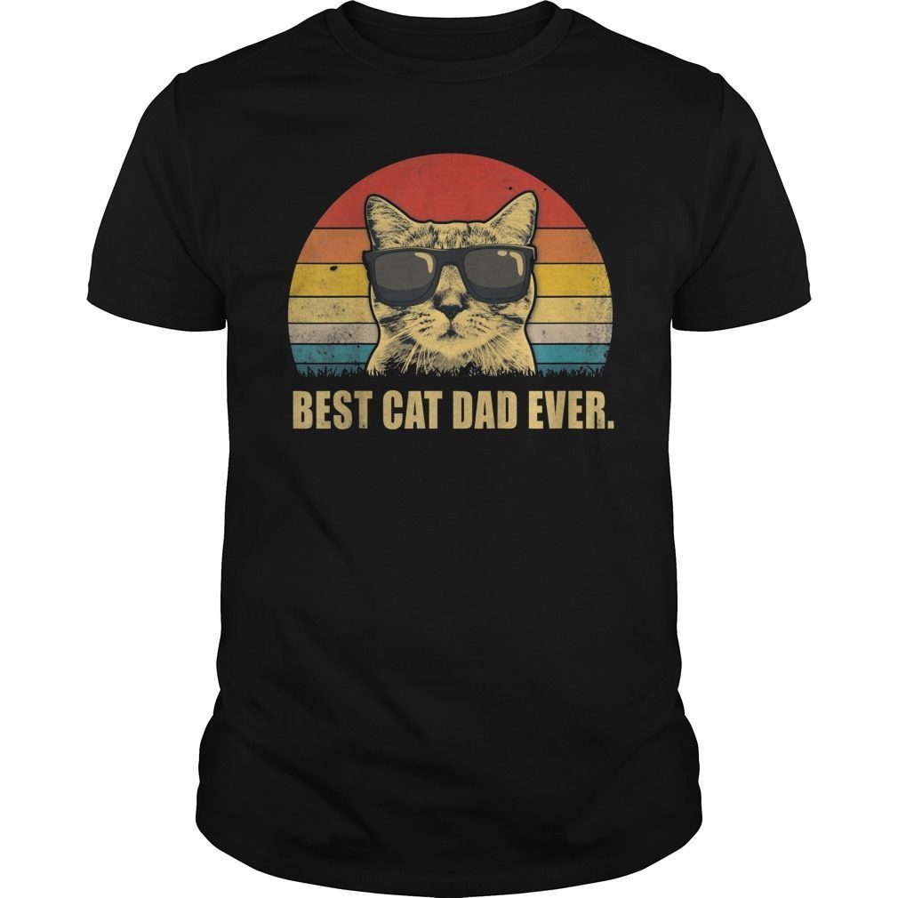 Vintage Best Cat Dad Ever Shirt Cat Daddy Father Gift Men