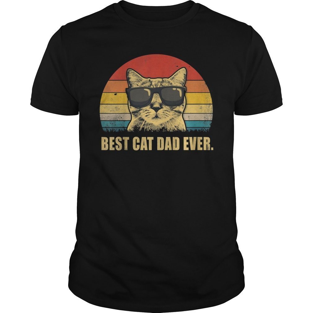 Vintage Best Cat Dad Ever T-Shirt Cat Daddy Father Gift Men