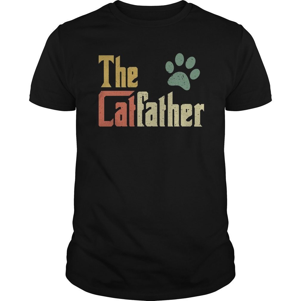 Vintage The Catfather Shirt Funny Cat Dad T-shirt Father Of Cats Tee Shirt