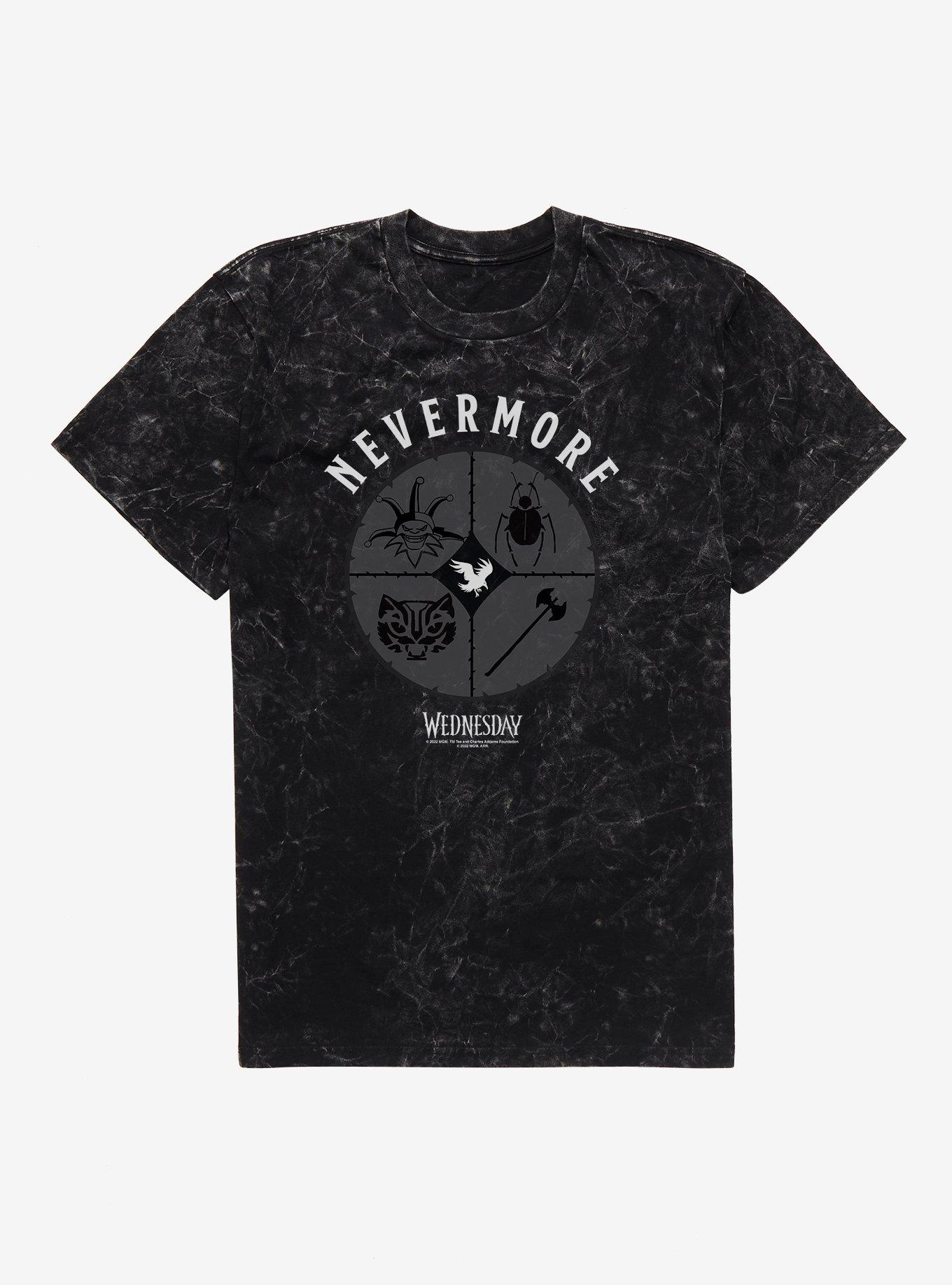 Wednesday Nevermore Icon Set Mineral Wash T-Shirt