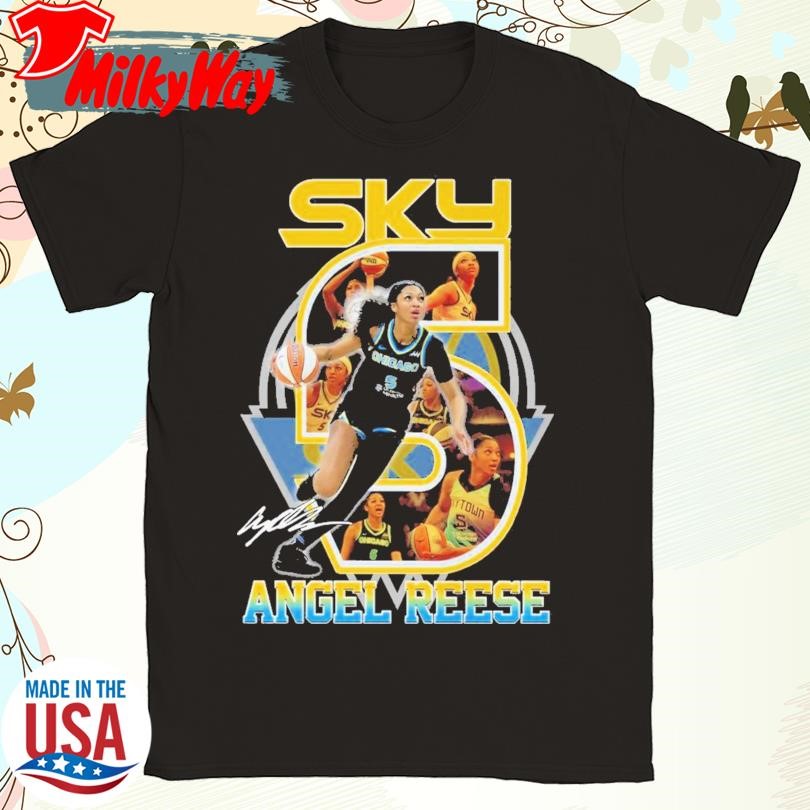 WNBA Chicago Sky Angel Reese 5 Signature T-Shirt