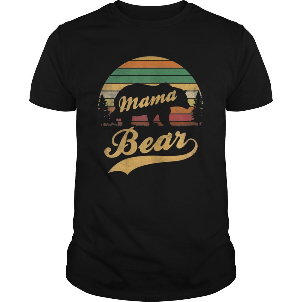 Womens Vintage Mama Bear Shirt Cute Camping Shirt For Women